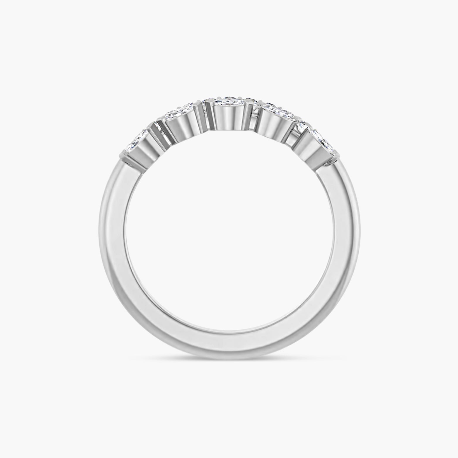 Double Row Marquise & Round Diamond Anniversary Band