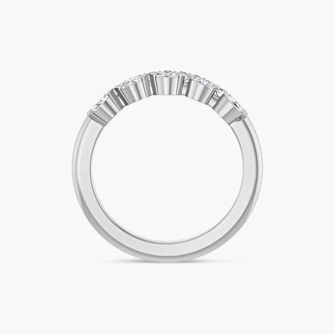 Double Row Marquise & Round Diamond Anniversary Band