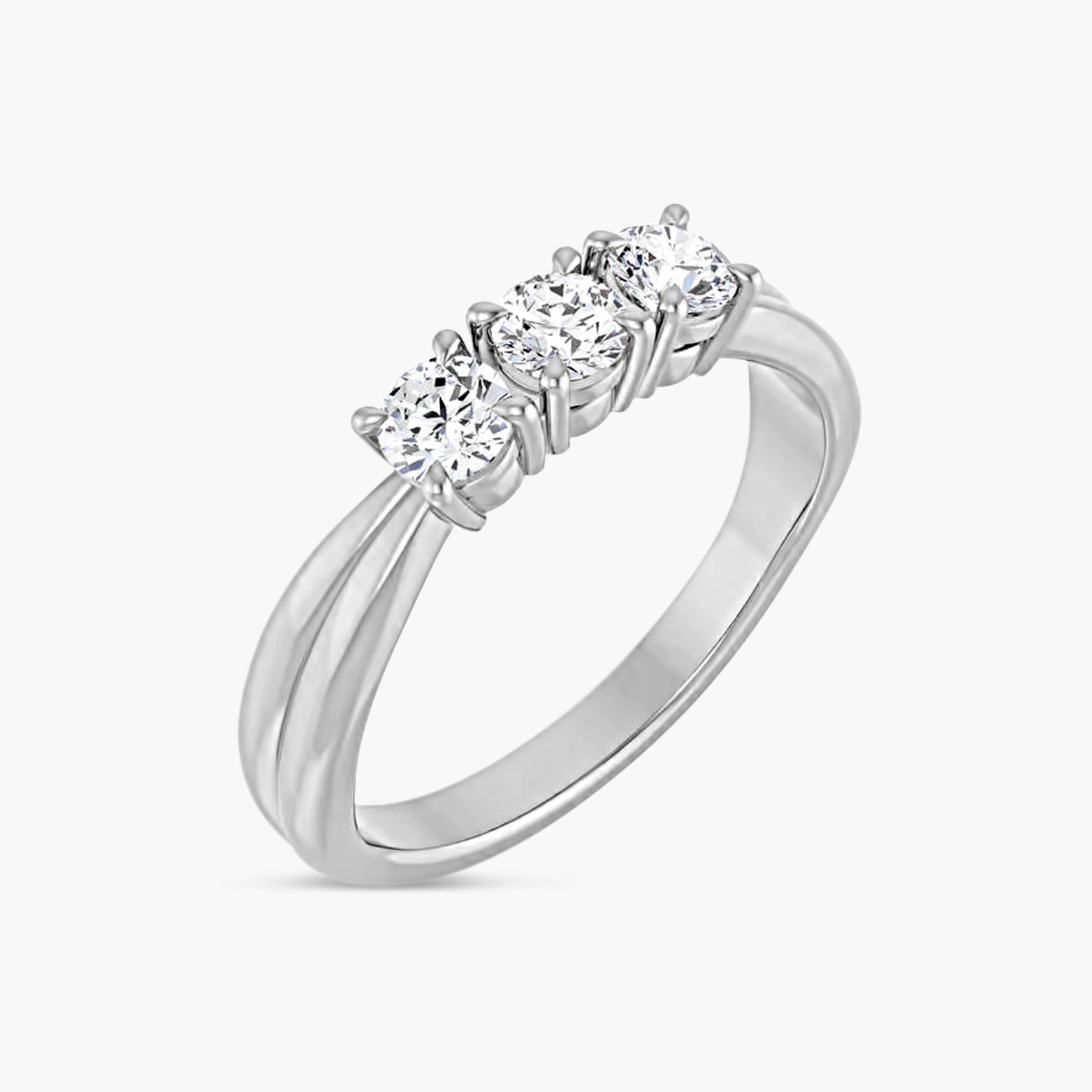 Three-Stone Round Diamond Anniversary Band