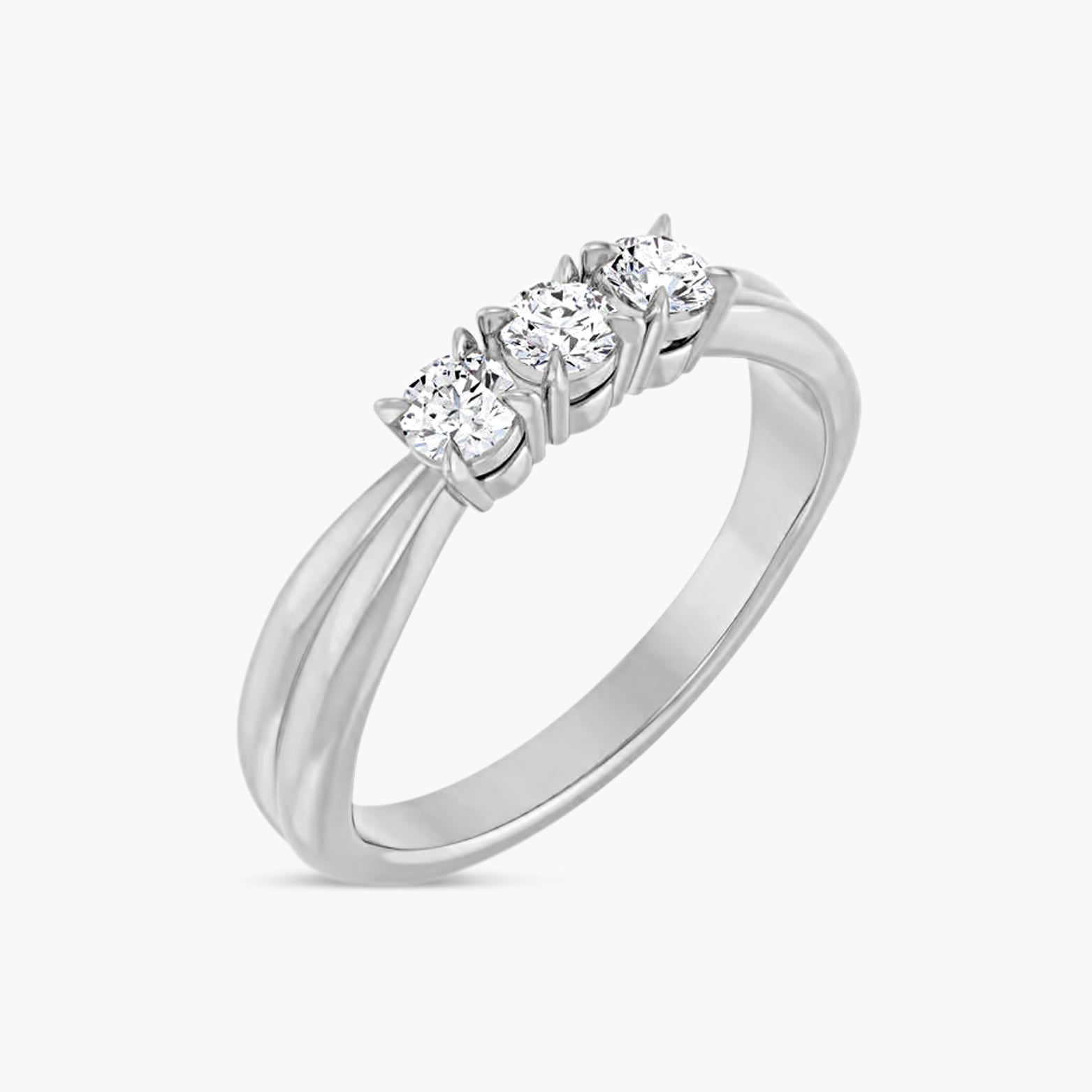 Three-Stone Round Diamond Anniversary Band