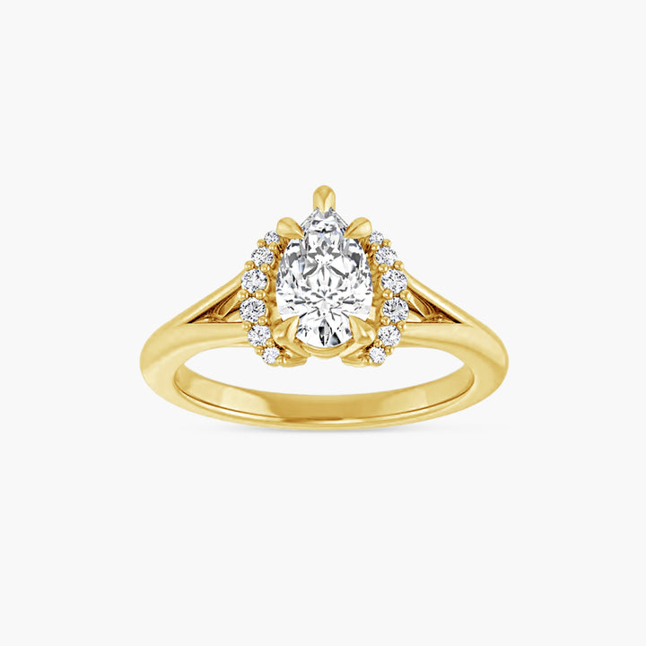 The Accented Iris  Pear Yellow Gold