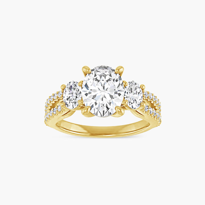 The Three-Stone Isla Oval Yellow Gold
