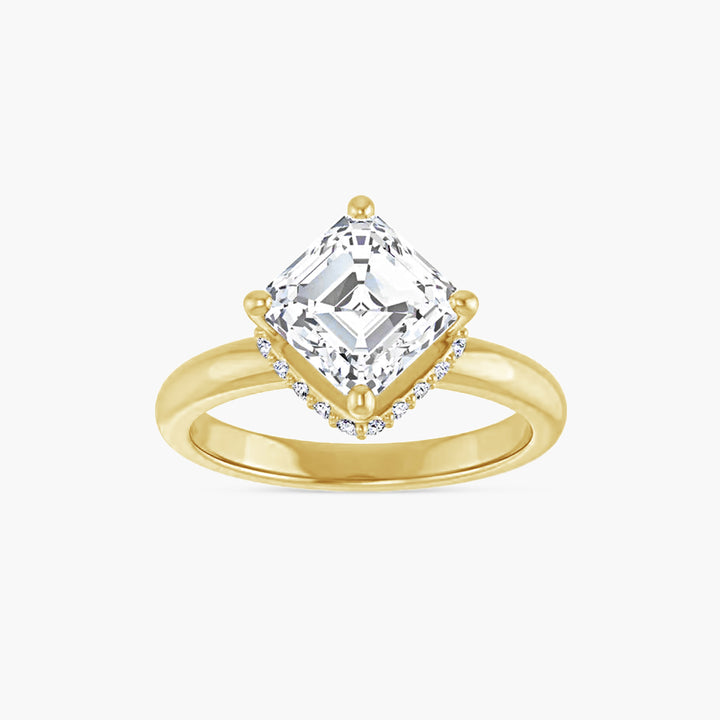 The Hidden Halo Mercy-Rae Asscher Yellow Gold
