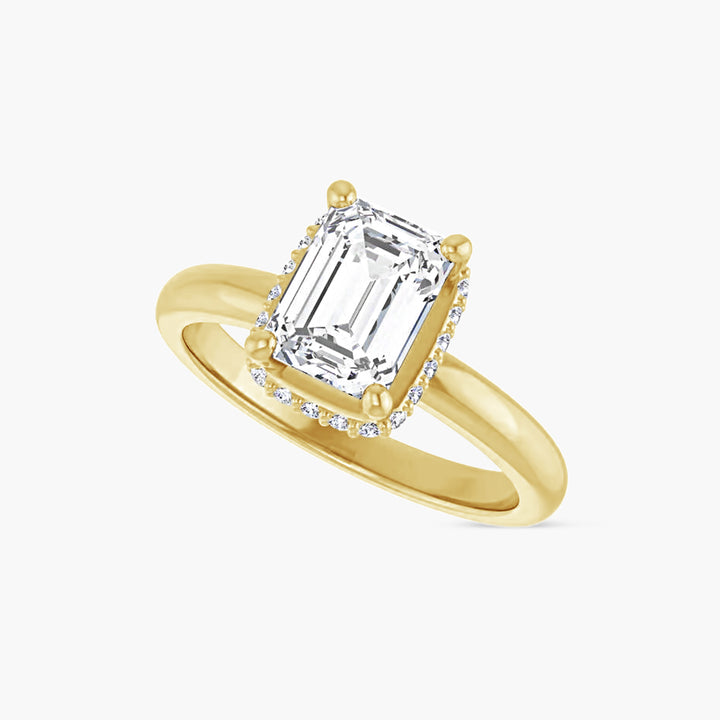 The Hidden Halo Mercy-Rae Emerald Yellow Gold