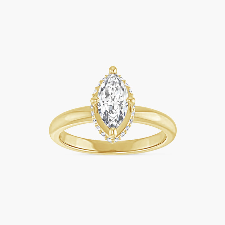 The Hidden Halo Mercy-Rae Marquise  Yellow Gold