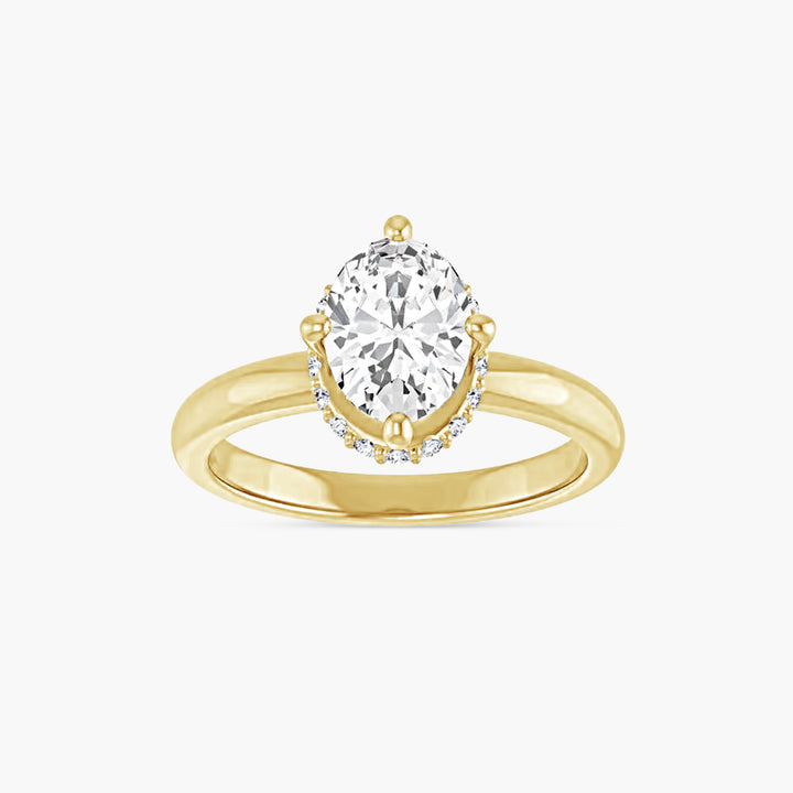 The Hidden Halo Mercy-Rae  Oval Yellow Gold