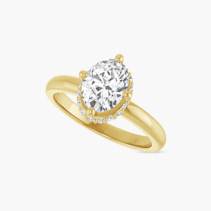 The Hidden Halo Mercy-Rae  Oval Yellow Gold