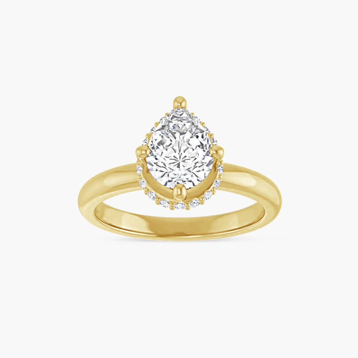 The Hidden Halo Mercy-Rae  Pear Yellow Gold