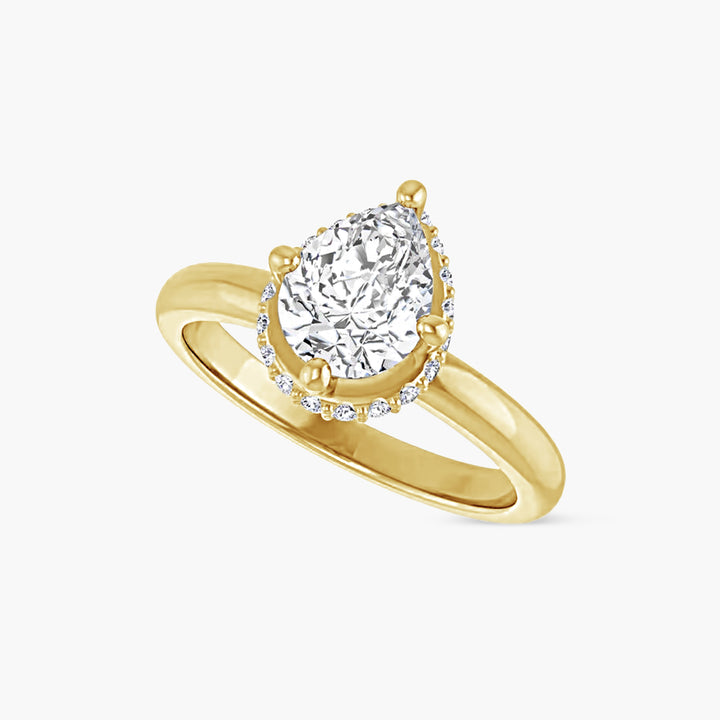 The Hidden Halo Mercy-Rae  Pear Yellow Gold