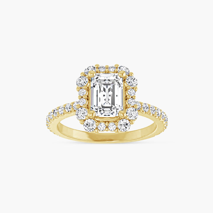 The Halo Thea Emerald Yellow Gold