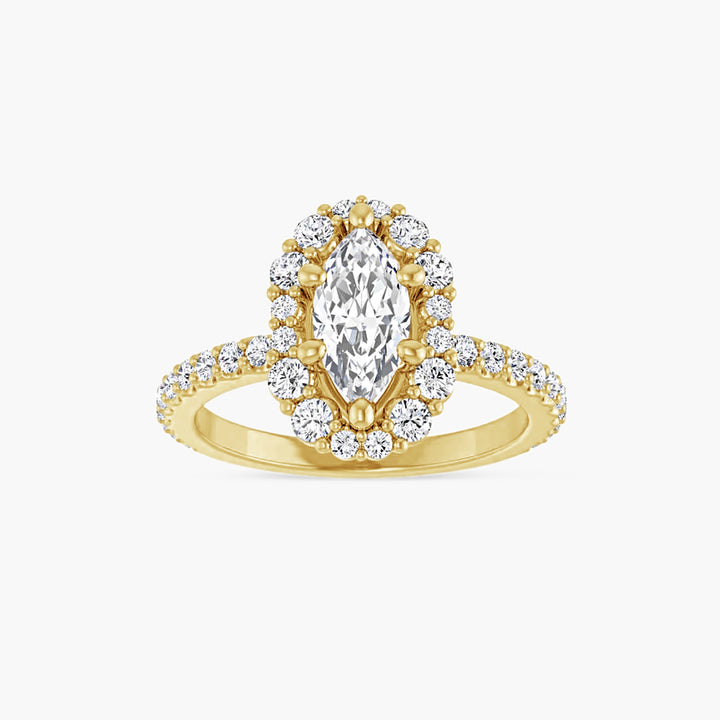 The Halo Thea Marquise Yellow Gold