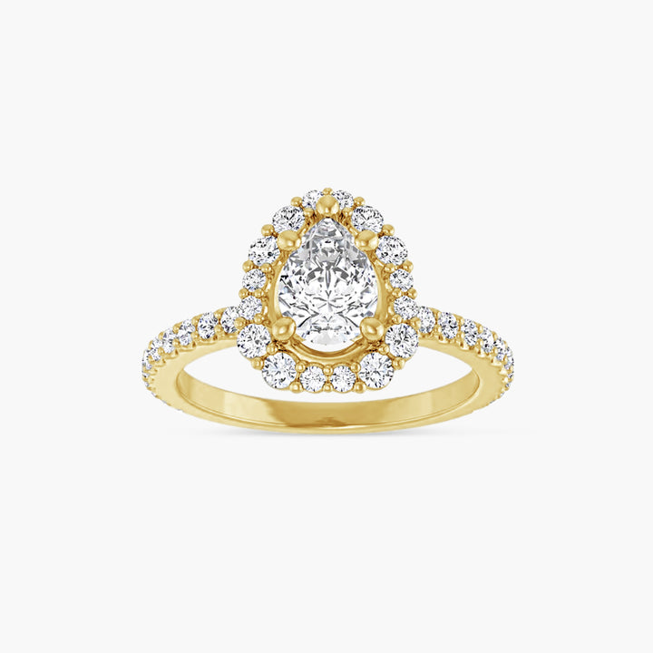 The Halo Thea  Pear Yellow Gold