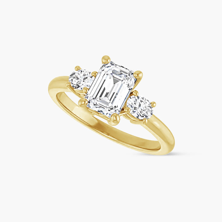 The Three Stone Sage-Rae Emerald Yellow Gold