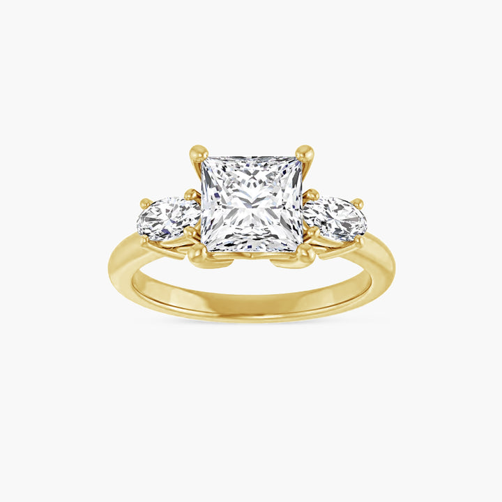 The Three Stone Sage-Rae Square Yellow Gold