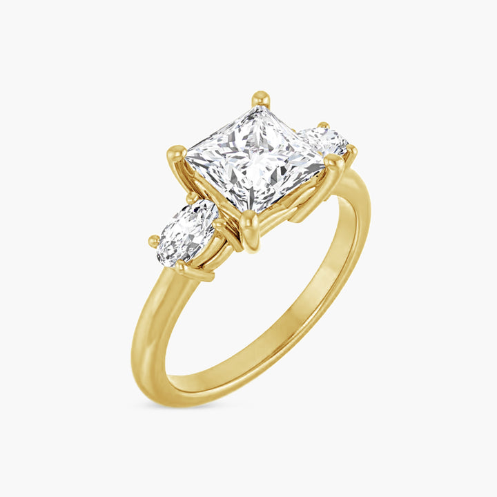 The Three Stone Sage-Rae Square Yellow Gold