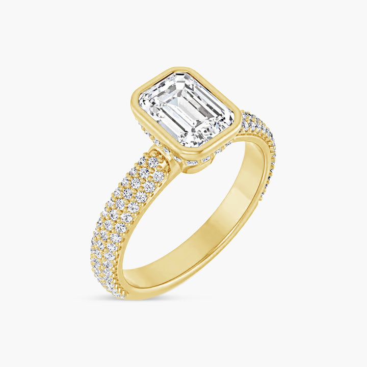 The Bezel-Set Seraphina Emerald Yellow Gold
