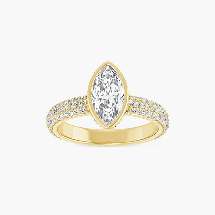 The Bezel-Set Seraphina Marquise  Yellow Gold