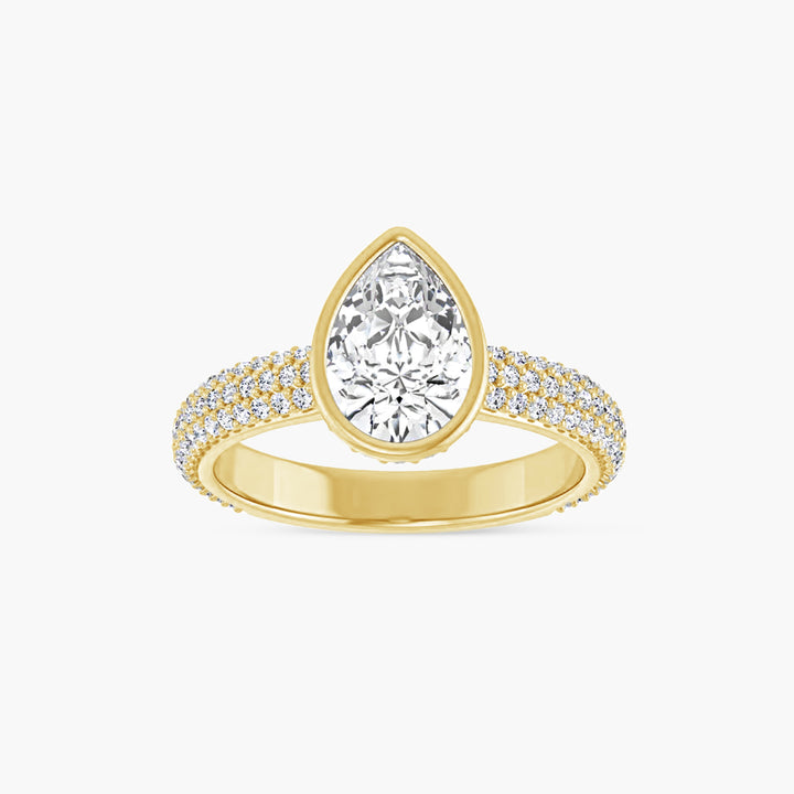 The Bezel-Set Seraphina Pear Yellow Gold