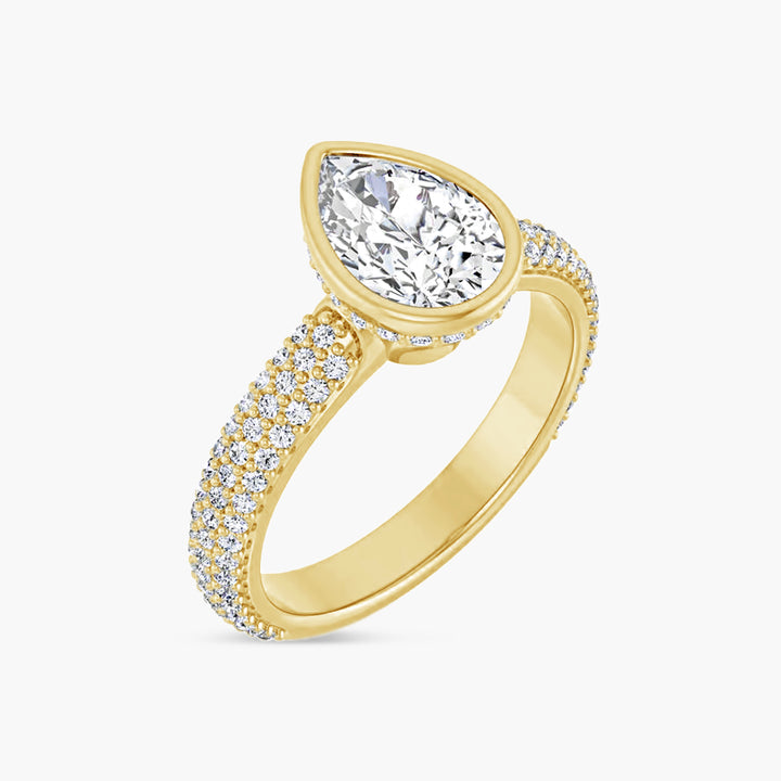 The Bezel-Set Seraphina Pear Yellow Gold