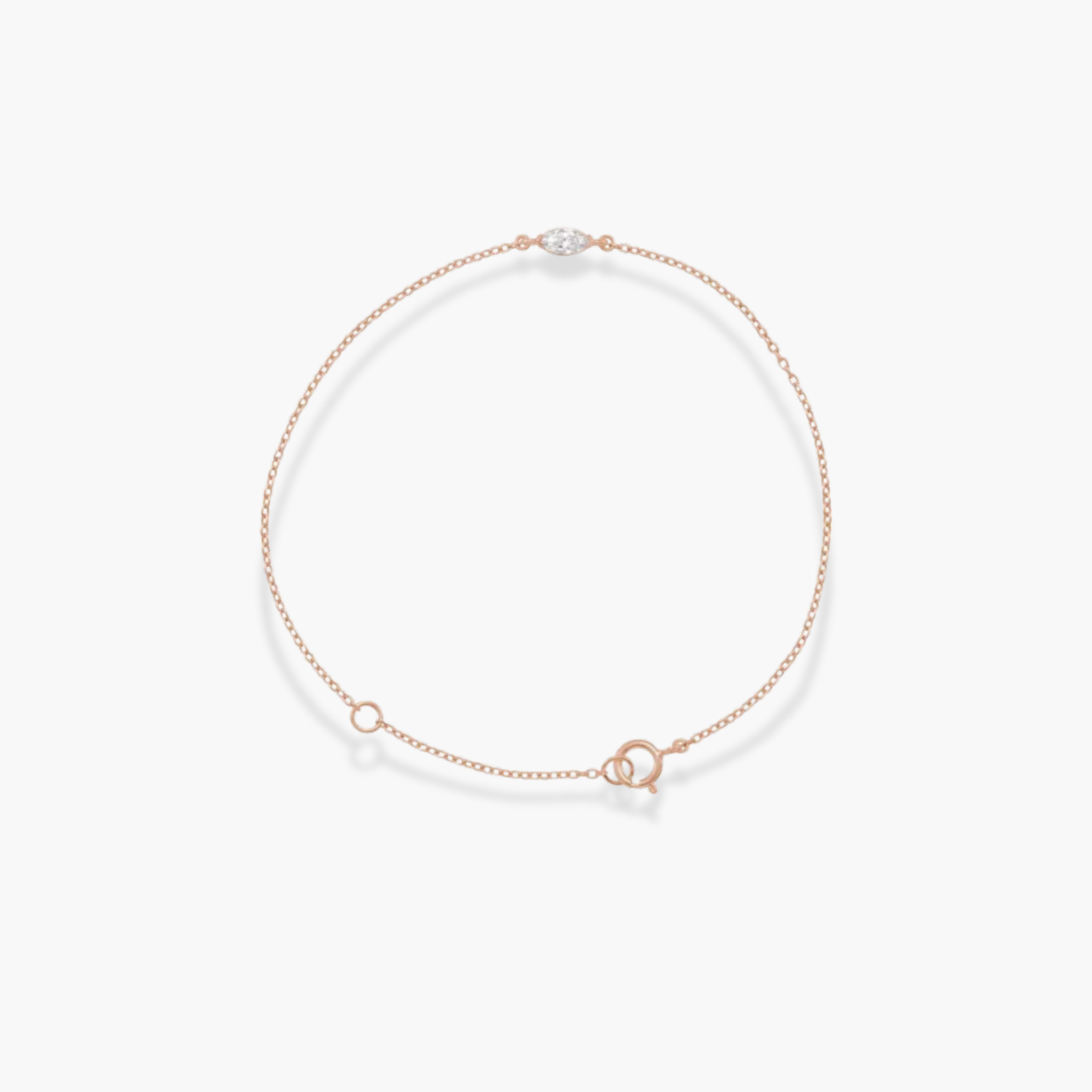 0.25 CTW Lab Grown Marquise Diamond Link Bracelet in 14K Gold