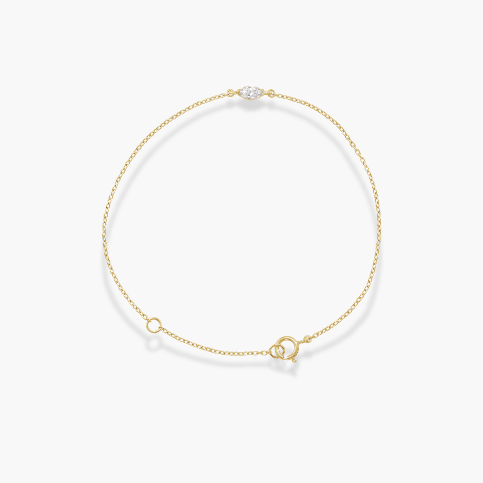 0.25 CTW Lab Grown Marquise Diamond Link Bracelet in 14K Gold