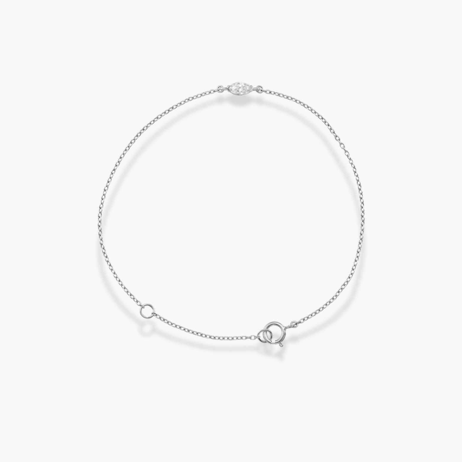 0.25 CTW Lab Grown Marquise Diamond Link Bracelet in 14K Gold