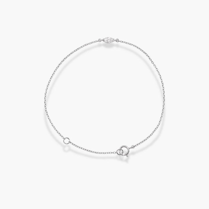 0.25 CTW Lab Grown Marquise Diamond Link Bracelet in 14K Gold