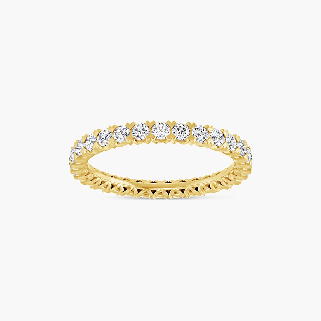 Round Low Profile V-Prong Eternity Band