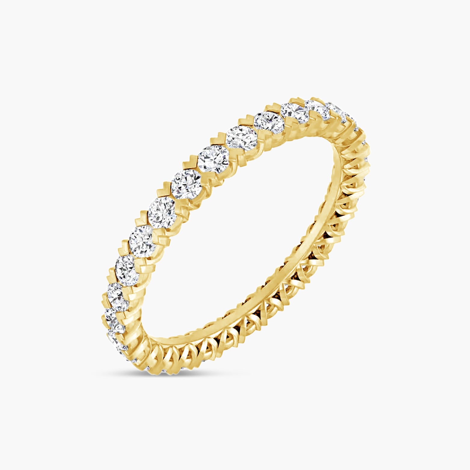 Round Low Profile V-Prong Eternity Band