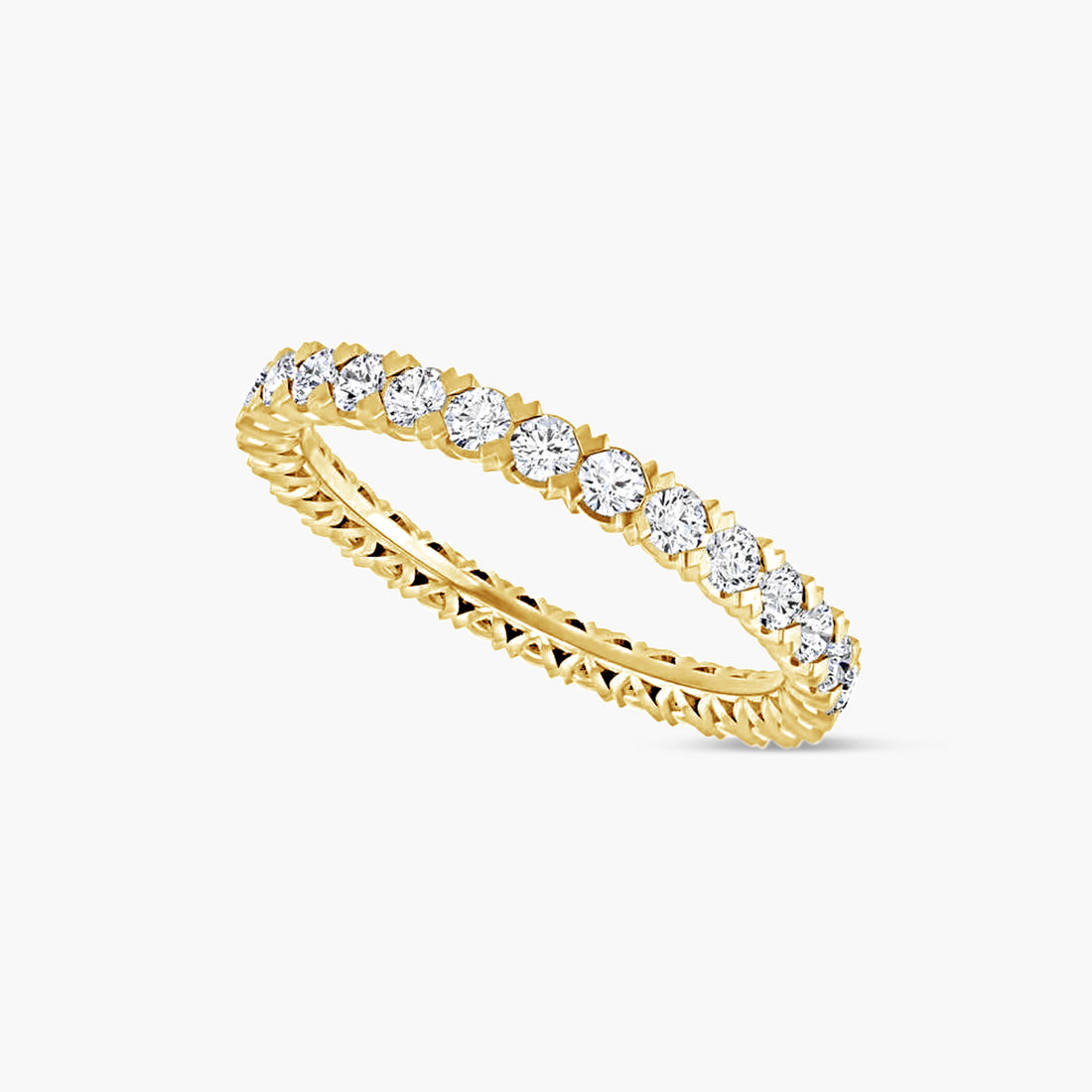 Round Low Profile V-Prong Eternity Band