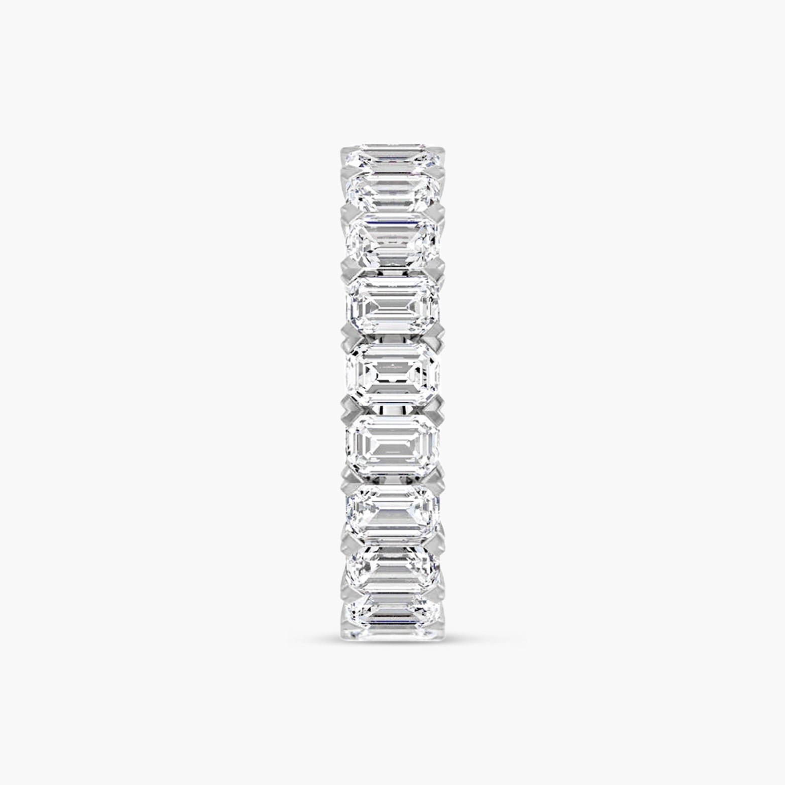 Oval & Emerald Low Profile V-Prong Eternity Band