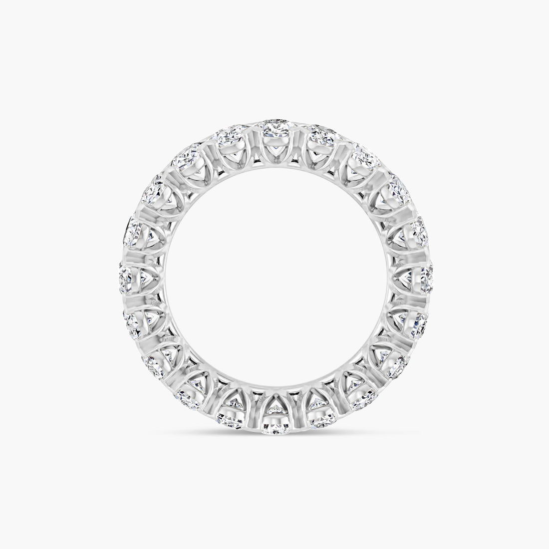 Oval & Emerald Low Profile V-Prong Eternity Band