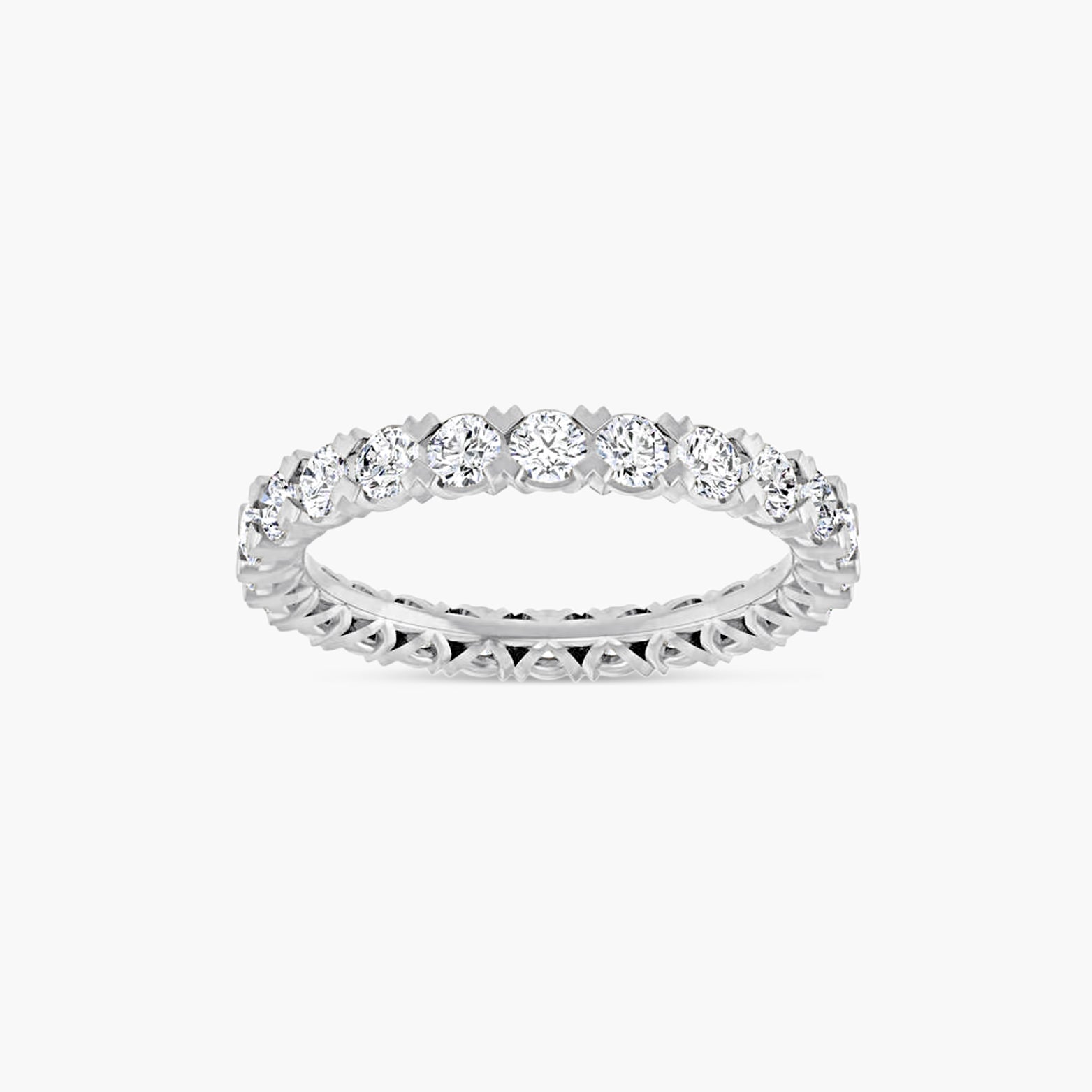 Round Low Profile V-Prong Eternity Band