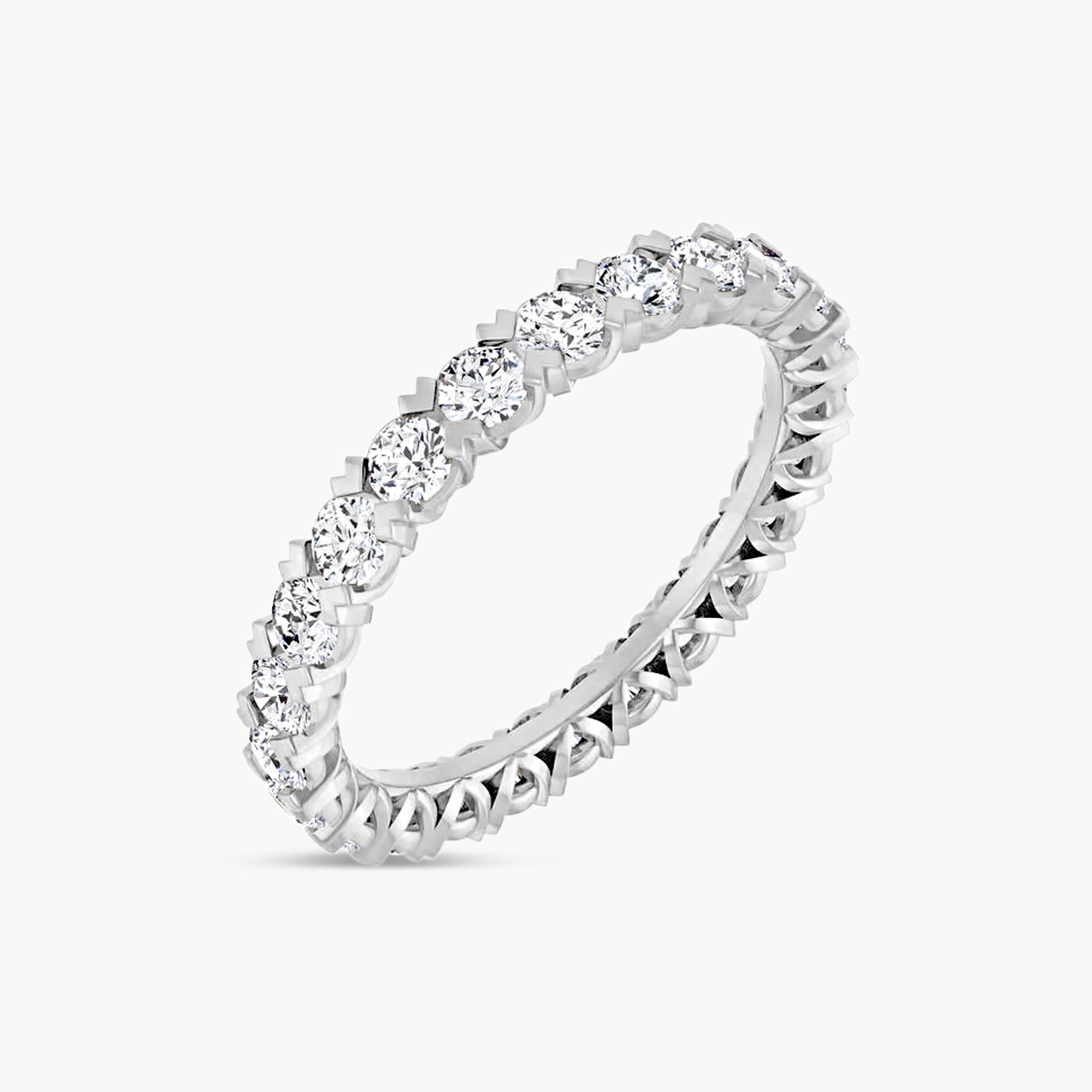 Round Low Profile V-Prong Eternity Band