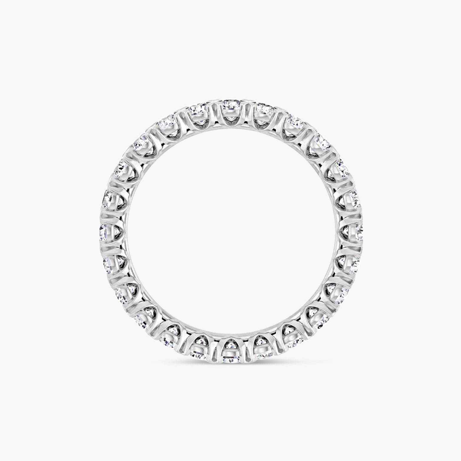 Round Low Profile V-Prong Eternity Band