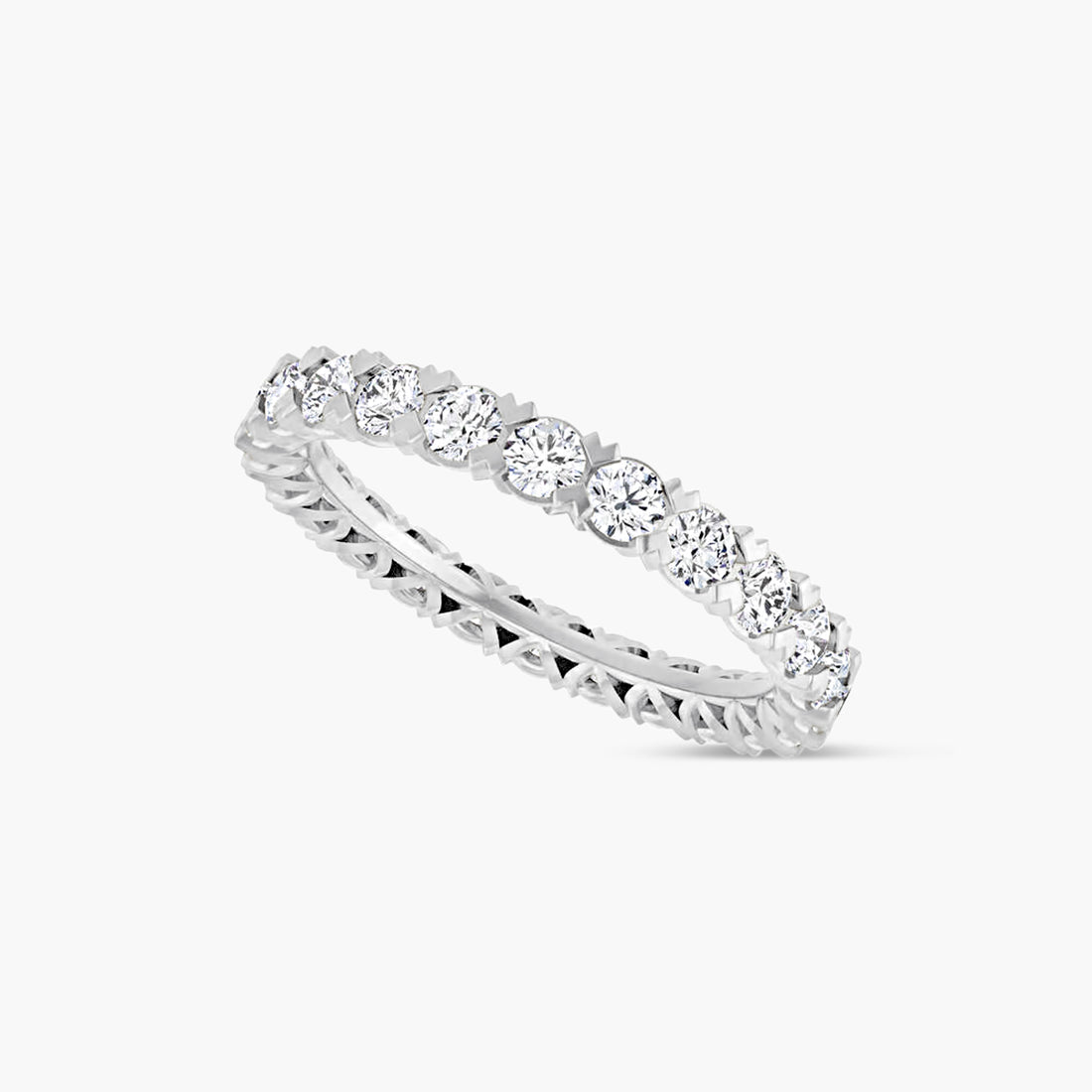 Round Low Profile V-Prong Eternity Band