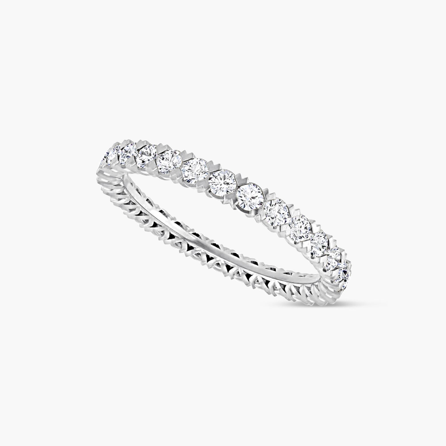 Round Low Profile V-Prong Eternity Band