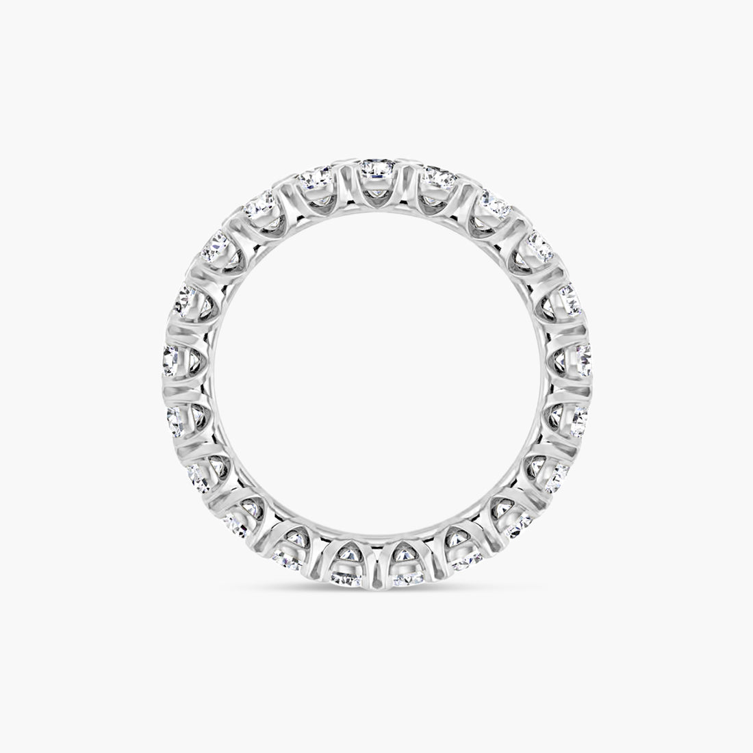 Round Low Profile V-Prong Eternity Band