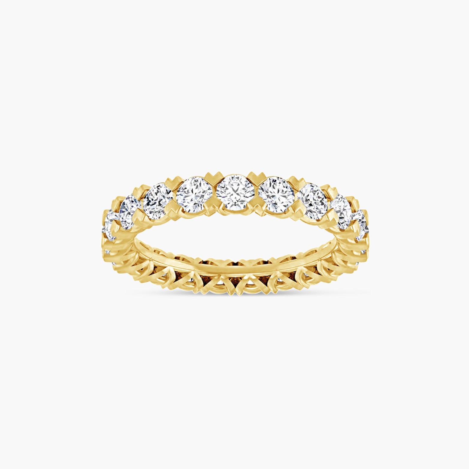 Round Low Profile V-Prong Eternity Band