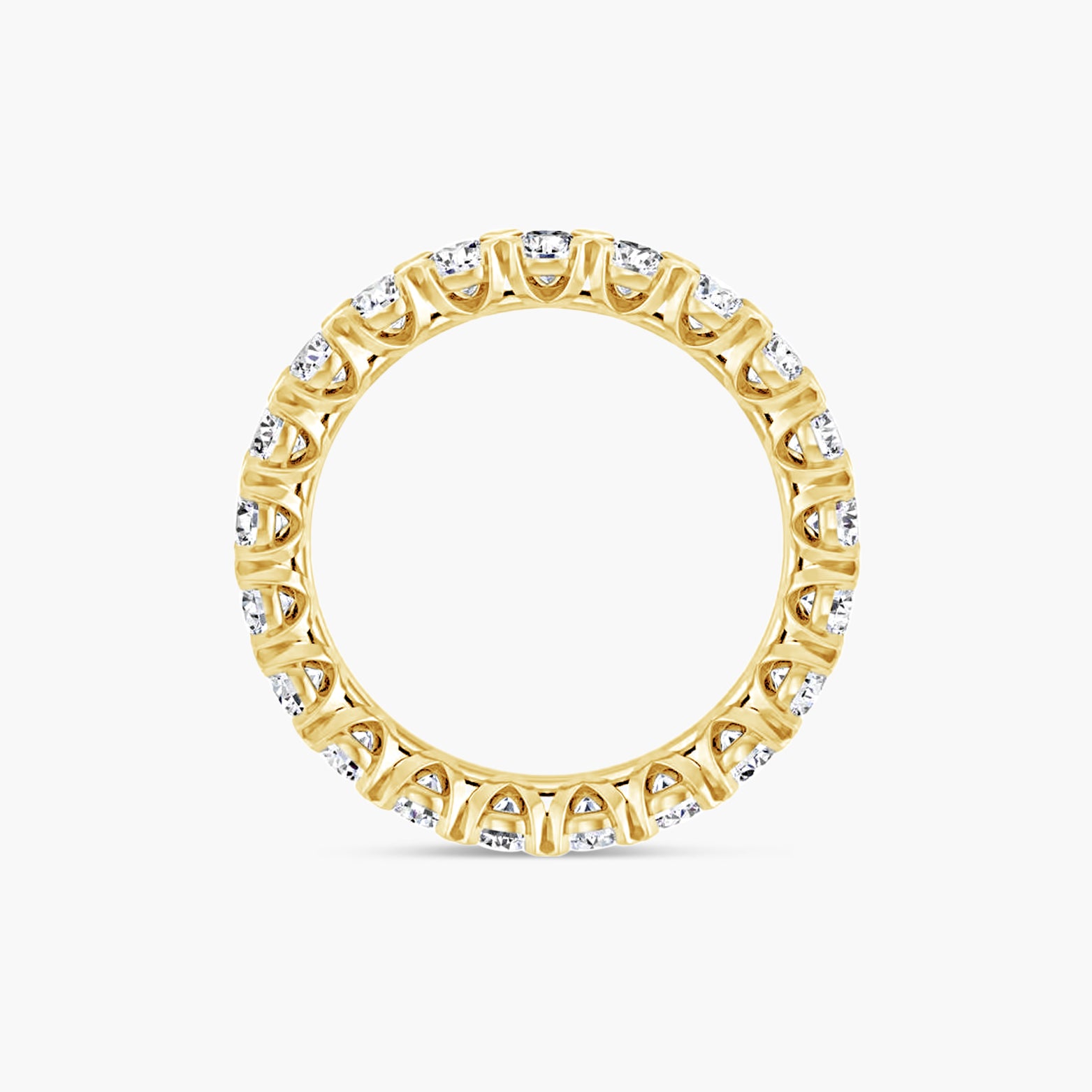 Round Low Profile V-Prong Eternity Band