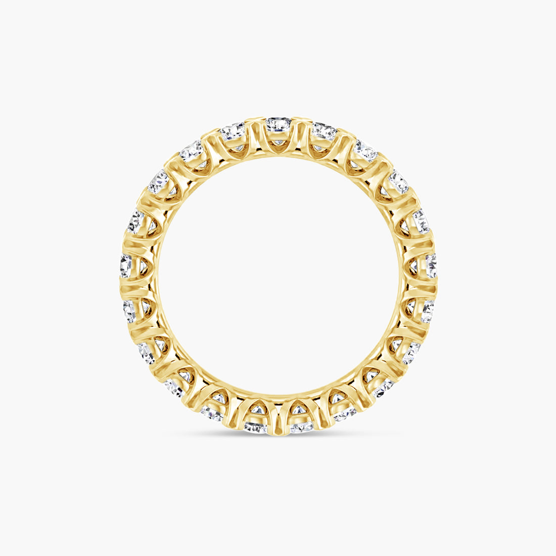 Round Low Profile V-Prong Eternity Band