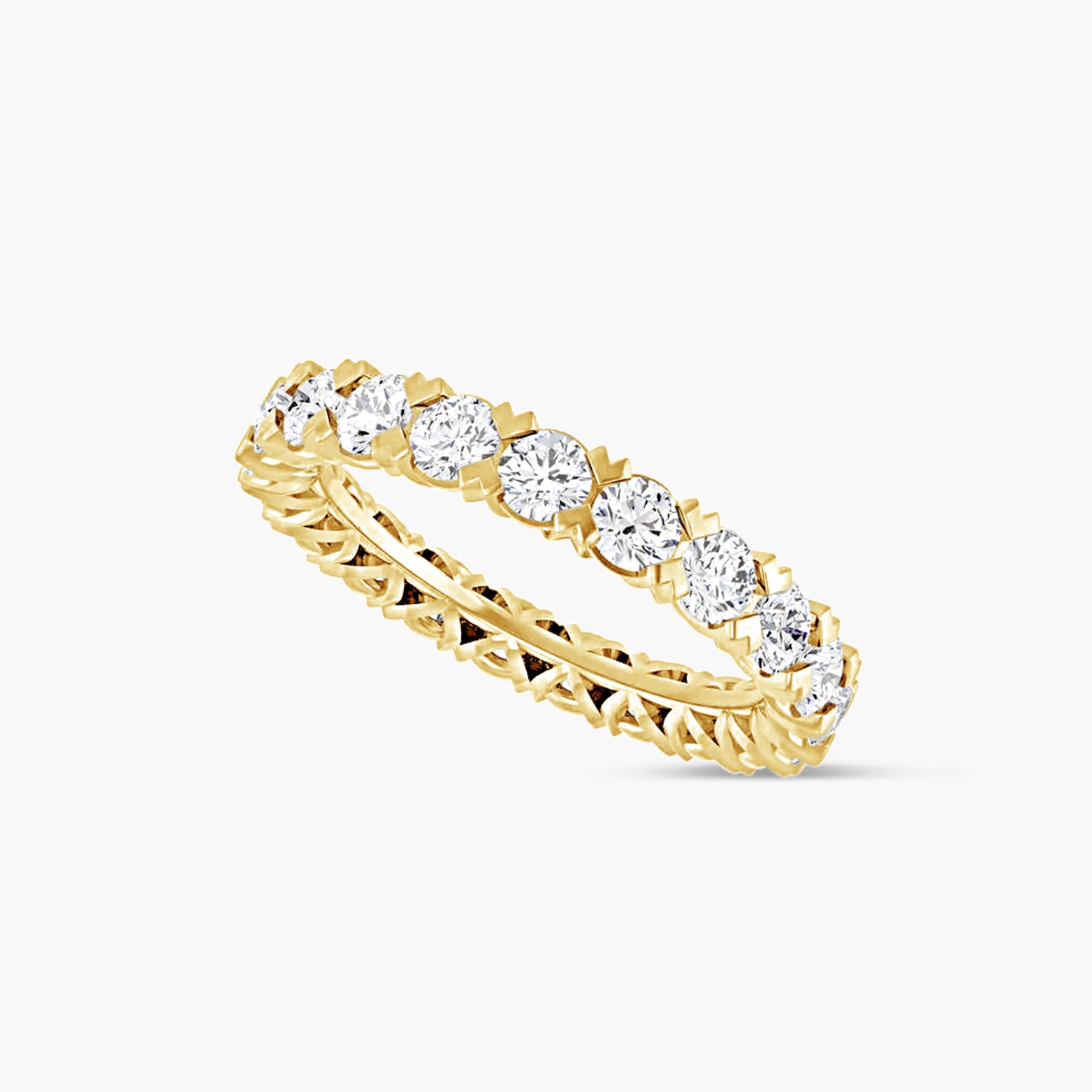 Round Low Profile V-Prong Eternity Band