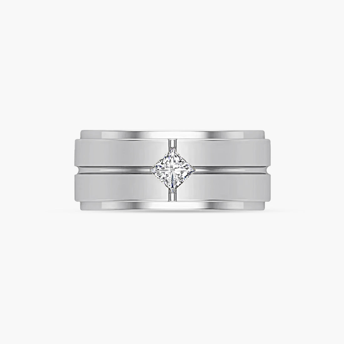 Lab-Grown Diamond Grooved Band