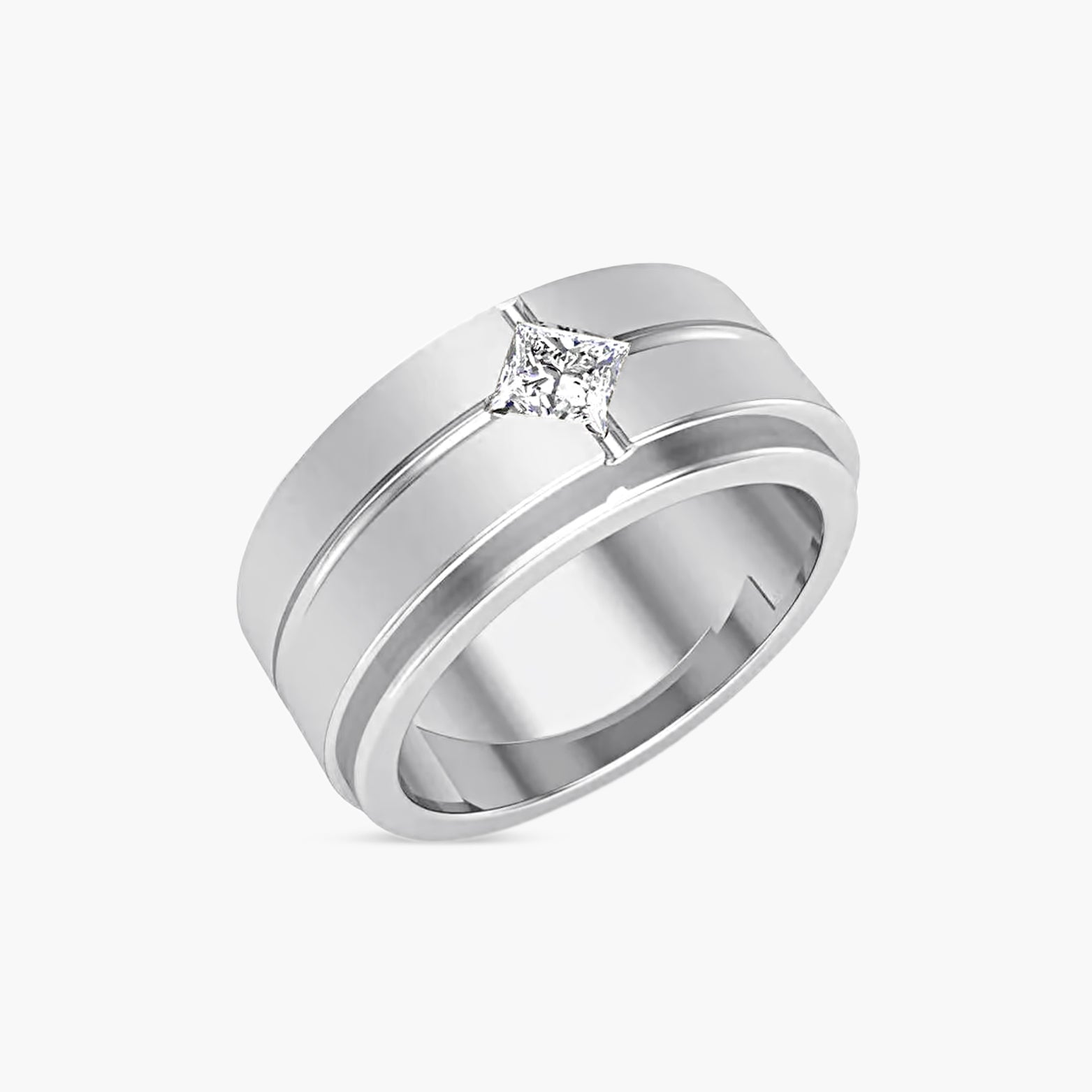 Lab-Grown Diamond Grooved Band