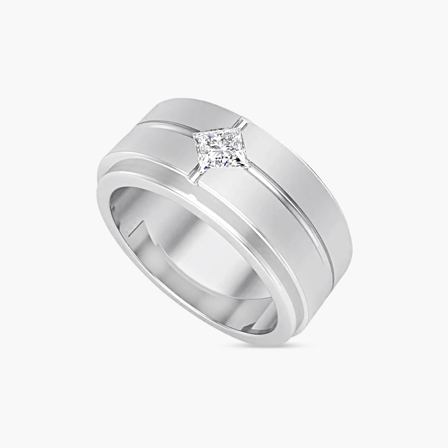 Lab-Grown Diamond Grooved Band