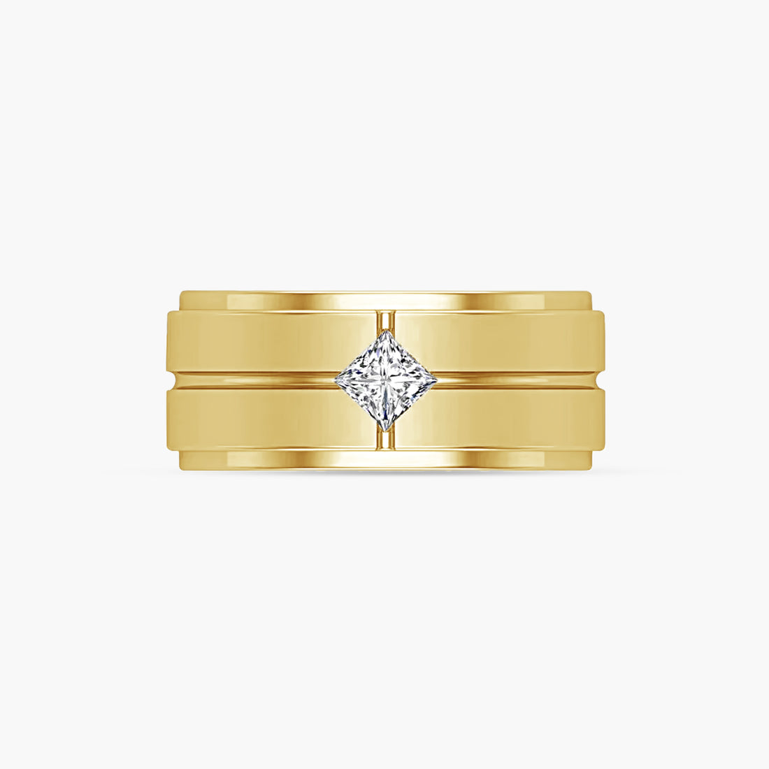 Lab-Grown Diamond Grooved Band
