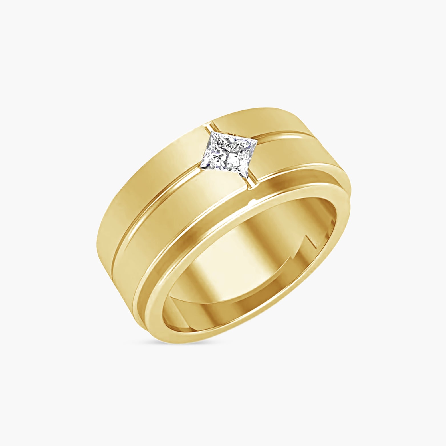 Lab-Grown Diamond Grooved Band