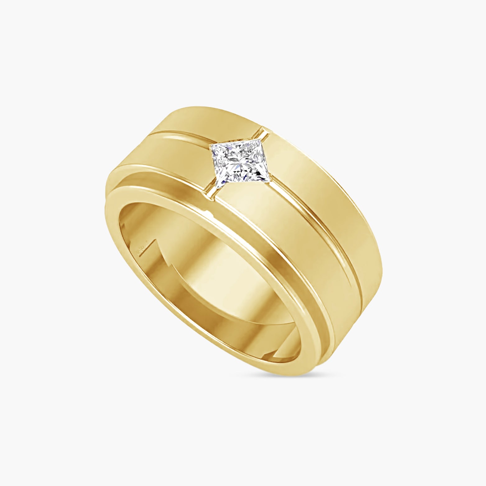 Lab-Grown Diamond Grooved Band