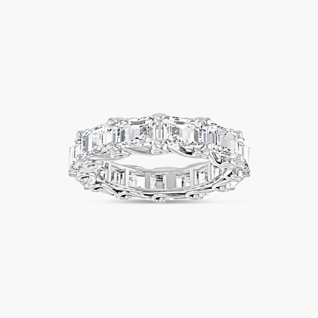 5.8x4.2 mm Emerald Sculptural Eternity Band
