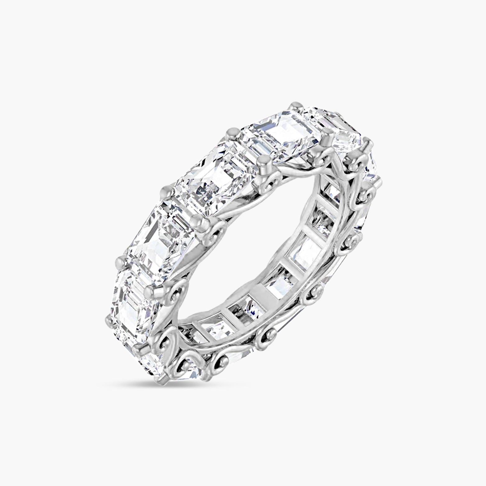 5.8x4.2 mm Emerald Sculptural Eternity Band